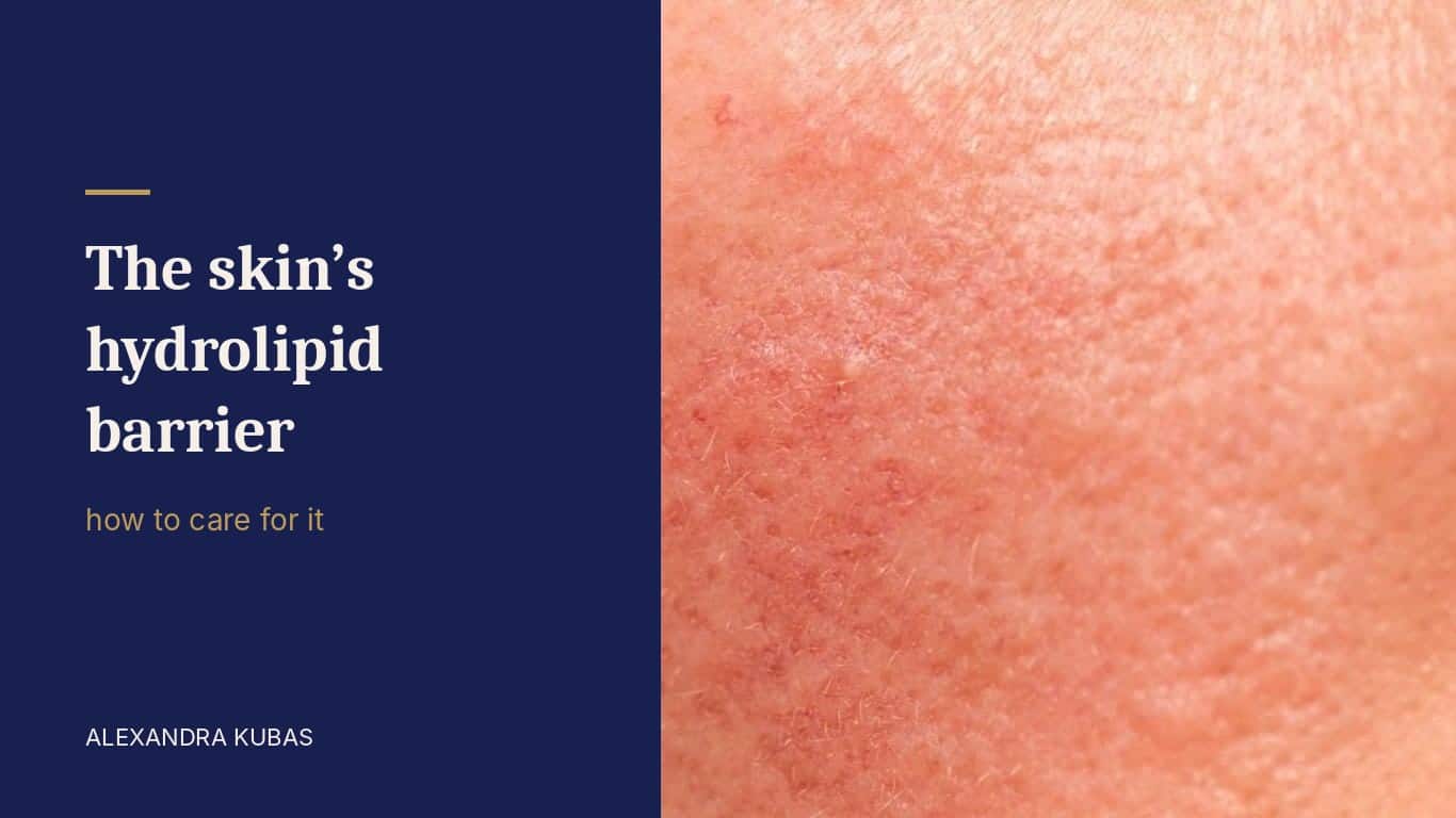 Hydrolipid barrier - close-up of red, irritated skin