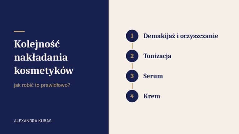 Kolejność nakładania kosmetyków: oczyszczanie, tonizacja, serum, krem