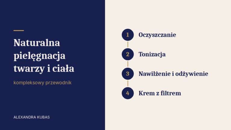 Naturalna pielęgnacja twarzy: oczyszczanie, tonizacja, nawilżenie, krem z filtrem