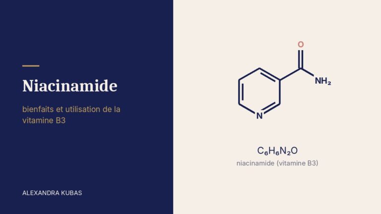 Niacinamide (vitamine B3) - formule structurale de la molécule