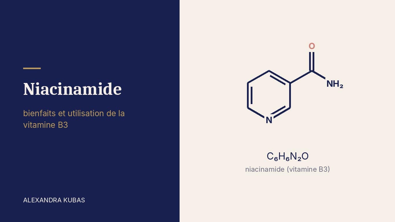 Niacinamide (vitamine B3) - formule structurale de la molécule